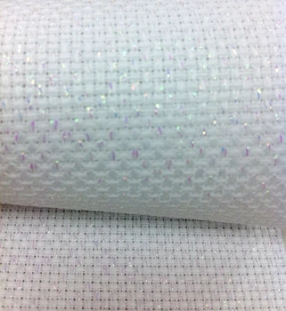 Top Kvalita Lesklá Biela 11CT 11ST 14ST 14CT cross stitch plátno tkanina biela iskru, lesklé, 100cmx150cm alebo akejkoľvek veľkosti