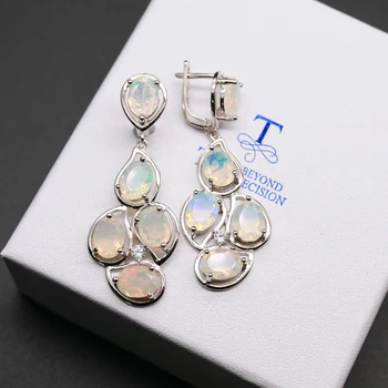 Top kvalita opal spona náušnice prírodný drahokam jemné šperky 925 sterling silver šperky pre ženy svadobný dar tbj podpora