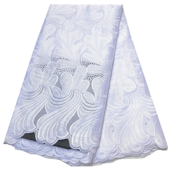 Top kvalita ! Švajčiarskej Čipky Textílie bavlnenej tkaniny Nigérijský čipky textílie s kamene pre svadobné šaty 5yards