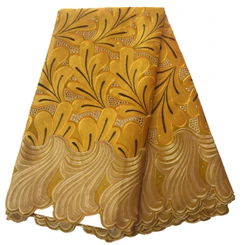 Top kvalita ! Švajčiarskej Čipky Textílie bavlnenej tkaniny Nigérijský čipky textílie s kamene pre svadobné šaty 5yards