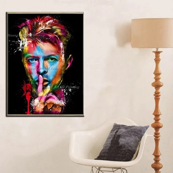 Top Umelec Ručne maľované Vysokej Kvality Abstraktné David Bowie Portrét Olej Maľby Nástenné Maľby Obrázok Tváre Obrazy Domova