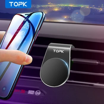 TOPK Magnetické Auto Držiaka Telefónu Tvaru L Air Vent Mount Stojan pre iPhone Samsung Xiao GPS, Mobilný Telefón, Držiak do Auta
