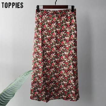 Toppies 2020 letný kvetinový tlač sukne dámske midi sukne elastický pás dámy faldas streetwear