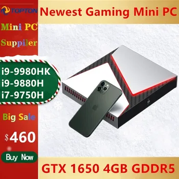 Toptop Najnovšie Herné Mini PC Core i9-9980HK i7 9750H Nvidia GTX 1650 4GB Ploche Počítača 2*DDR4 M. 2 NVME Windows 10 4K DP HDMI