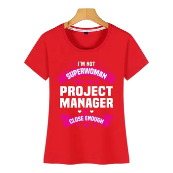 Topy T Shirt Ženy projektového manažéra Módnej Bielej Tlače Žena Tričko