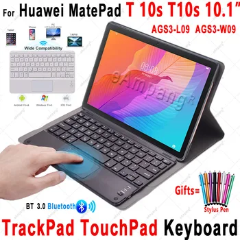TouchPad Klávesnica Prípade Huawei MatePad T 10s Prípade T10s AGS3-L09 AGS3-W09 3.0 Bluetooth TrackPad Kryt Klávesnice Funda Copa