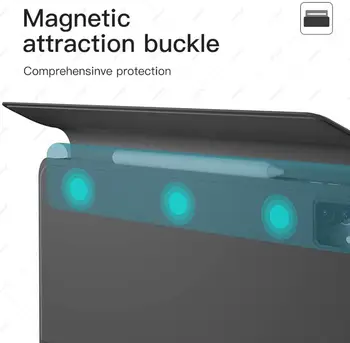 TouchPad Podsvietená Klávesnica puzdro Pre Apple iPad Pro 11 2018 2020 trojnásobne Stojan Smart Spánku WakeMagnetic Zadný Kryt Pero Solt