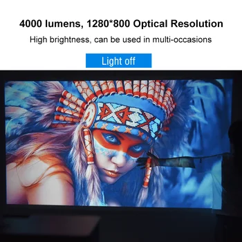 Touyinger LED M5 Projektor Full HD 4000 Lúmenov 1280* 720P ( Android Bluetooth 5G WiFi 4K Voliteľné) Beamer domáceho Kina 3D