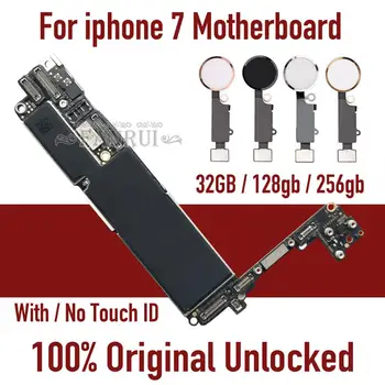 Továreň odomknutý pre iPhone 7 Doska S / Bez Dotyk ID,Pôvodný pre iphone 7 Doske s Čipmi,32 GB, 128 gb kapacitou 256 GB