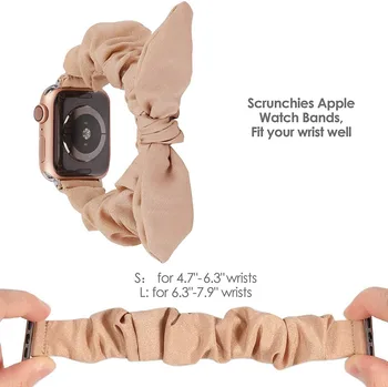 Toyouths Scrunchies Popruh pre Apple Hodinky 38mm/42mm Motýľ Luk Handričkou 2020 Ženy Textílie Popruh pre iwatch 5 4 3 2 1 40 mm/44 mm