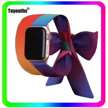 Toyouths Watchband pre Apple Hodinky Módne Šatku Vianočné Popruh 38mm 42mm Textílie Kapela Náhrada za iWatch Série 6 5 4 3 2 1