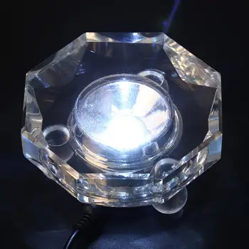 Transparentné LED Svietiace základné Svetlo Krištáľové Sklo Transparentné Objekty Displeja Laser Biely Okrúhly Stojan Základne S NAMI Adaptér