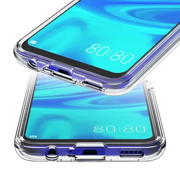 Transparentné puzdro Pre Huawei P Smart+ 2019 Mäkké TPU Kremíka + Pevného PC Kryt Telefónu Pre Huawei Psmart+ 2019 Móda Ochrana Prípade