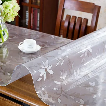 Transparentný matný pvc mäkké sklo obrus odolná voči vode a olejom-dôkaz čaj stôl mat crystal mäkká doska