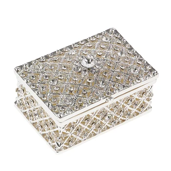 Trblietavé Šperky Box Obdĺžnik Trinket Box pre Krúžok Náušnice - Drahokamu Poklad Organizátor Box Vianočný Darček Brithday