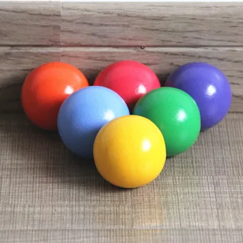 Treendpool Fantázie Detské Drevené Hračky 6 Kusov Colorfull Woden Loptu Nastaviť Hrať S 12pcs Drevené Rainbow Bloky Drevené Stavebné Bloky