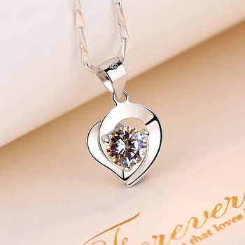 Trendy Jemné Šperky Srdce Náhrdelníky Pre Ženy Výročie Originálne Šperky Striebro 925 Šperky Darček AAA Zirconia Náhrdelník s Príveskom