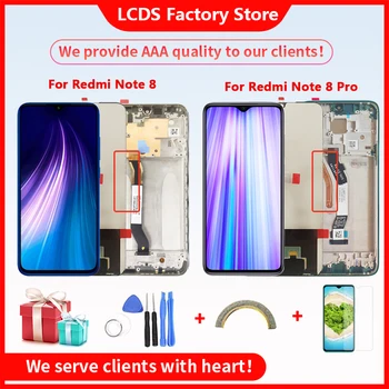 Trieda AAA Kvalite LCD Pre Xiao Redmi Poznámka 8 LCD S Rámom LCD Displej Pre Xiao Redmi Poznámka 8 PRO LCD Obrazovky 10-Touch