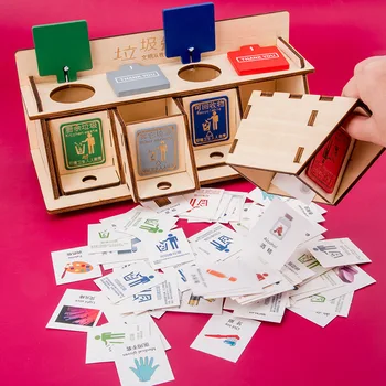 Triedenie odpadkov hračka Montessori raného vzdelávania vzdelávacie hračky mini koša poznanie učebných pomôcok získať základné životné zručnosti