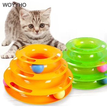 Triple Play Disk Hračiek Pre Mačky Inteligencie Loptu Hračka Pre Mačiatko Mačky Zábavné Pet Hrá Dodávky Zelená Oranžová