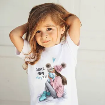 Tričko Príjemné Letné Super Mama Baby Girl Tričko Móde Chlapci T Košele Matka A Dieťa Milostný Život Krásny Tlač Kawaii Deti