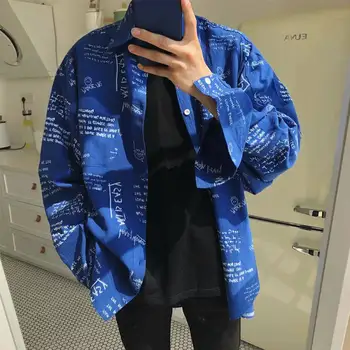 Tričko S Dlhým Rukávom Muži Ženy 2019 Jar Jeseň Japonský Streetwear Módy Harajuku Košele Hip Hop Oblečenie List Tlač Tričko