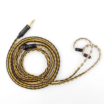 TRN T1 Inovované Strieborné Pozlátené Kábel 3.5 MMCX Slúchadlá Upgrade Kábel pre YINYOO HQ8 TRN IM1/IM2/X6/V80/V90 Revonext