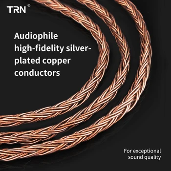 TRN T2 16 Core Silver Plated Upgrade HIFI Kábel 3.5/2.5/4.4 mm Konektor MMCX/2Pin Pre KZZSX/ZSN6/ZS10 TRN V90 CCAC10/C16 NiceHCK NX7