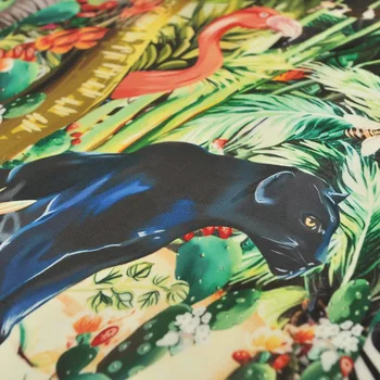 Tropických lesov Digitálne maľovanie organza hodvábna tkanina pre saténové šaty ткань для шитья tissu telas šitie tela tecido stof urob si sám