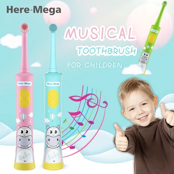 TU-MEGA elektrická zubná kefka pre deti detský automatické zubná kefka detský zubná kefka detská Hudobná Otáčania Typ nepremokavé