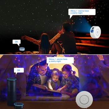 Tuya Smart Star Projektor, WiFi Laserová Hviezdne Nebo Projektor Máva Nočné Svetlo LED Farebné APP Bezdrôtové Ovládanie Kompatibilné Alexa