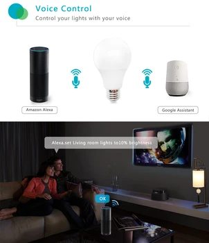 TUYA WIFI Smart Život Žiarovku 10w 15w Muticolor Svetlo E27 RGB LED Žiarovka Stmievateľné Alexa Kompatibilné APLIKÁCIE Ovládanie Domovská stránka Google Svetlo