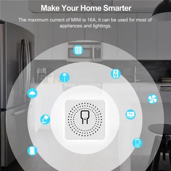 Tuya16A Mini Smart Wifi Prepínač DIY Istič Modul Podporuje 2 Spôsob Kontroly Spolupracuje s Alexa Domovská stránka Google Inteligentný Život App Control