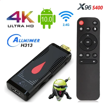 TV Stick Android 10.0 X96 S400 TV Stick Android X96S400 Allwinner H313 Quad Core 4K 60fps 2.4 G WIFI, 2GB 16GB TV Dongle VS X96S
