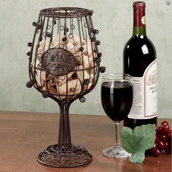 Tvorivé víno štuple stojan na víno vedierko štýl a víno fire sklo štýl štuple rack kovové dekorácie
