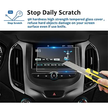 Tvrdené Sklo Navigáciu Infotainment Centrum Touch Screen Protector pre Chevrolet Cruze 2016-2018 7 Palec
