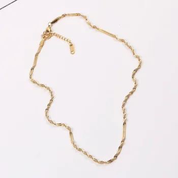 Twist had zlata reťazca náhrdelník z nehrdzavejúcej ocele krátke clavicle náhrdelník pre ženy móda punku 2020