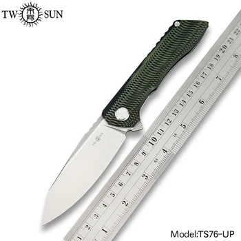 TWOSUN Nože D2 Čepeľ Skladací Vreckový Nôž Taktický Nôž na Prežitie, Lovecké Nože Camping Outdoor Nástroj Rýchlo Otvoriť G10 výchovy k DEMOKRATICKÉMU občianstvu TS76