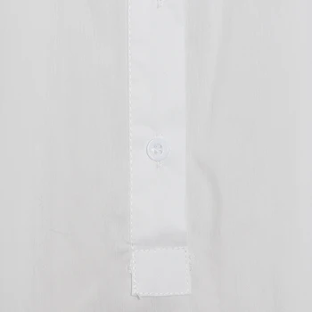 TWOTWINSTYLE Bežné Biele Tričko Pre Ženy Klope Dlhý Rukáv Voľné kórejský Nadrozmerné Blúzka Ženskej Módy Nové Oblečenie 2020 Klesnúť