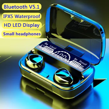 TWS Bluetooth Slúchadlá 5.1 Bezdrôtové Slúchadlá 2000 mAh Nabíjanie Box Vodotesné Slúchadlá, Dotykové Ovládanie Slúchadlá s Mikrofónom