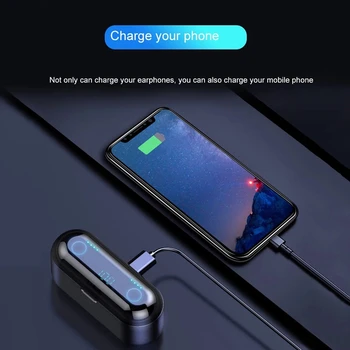 TWS slúchadlá bezdrôtová 5.0 športové Slúchadlá Slúchadlá S Mikrofónom 2000mAh moc banka pre iPhone Xiao Redmi Huawei