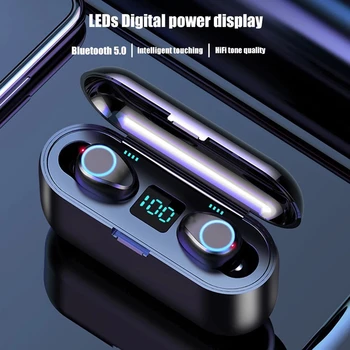 TWS slúchadlá bezdrôtová 5.0 športové Slúchadlá Slúchadlá S Mikrofónom 2000mAh moc banka pre iPhone Xiao Redmi Huawei