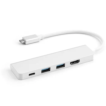 Typ-C Adaptér Hub 4in1 2 Porty USB 3.0 USB-C Power Charge Port + 4K kompatibilný s HDMI Pre Macbook Pro Air pro 13 15 2020 A2338
