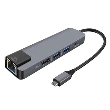 Typ-C ROZBOČOVAČ USB, C prepínač Multi-funkcia Plug and play Mac OS RJ45 adaptéry USB-C Windows, Mac Book Pro HD 4K PD plnenie HDMI port