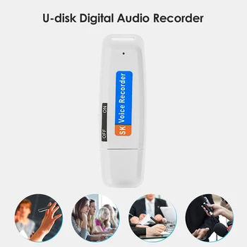 U-disk Mini Hlasový Záznamník Pero, Digitálny hlasový záznam Audio Záznamník Zvuku, USB 2.0 Flash Drive pre 32 GB Micro SD TF Karty
