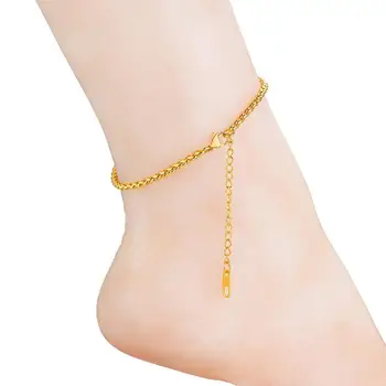 U7 Nerez Classic Reťazca Ponožky Náramok Letné Beach Nohy Šperky pre Mužov, Ženy Dospievajúce Dievčatá 23+5 cm Nastaviteľné A333