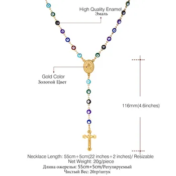 U7 Ženy Ruženec Náhrdelník Katolíckej Modliť Darček Nehrdzavejúcej Ocele /Gold Klasické Perly Ruženca Y Náhrdelník Kríž Šperky N563