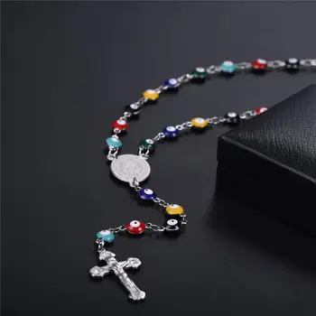 U7 Ženy Ruženec Náhrdelník Katolíckej Modliť Darček Nehrdzavejúcej Ocele /Gold Klasické Perly Ruženca Y Náhrdelník Kríž Šperky N563