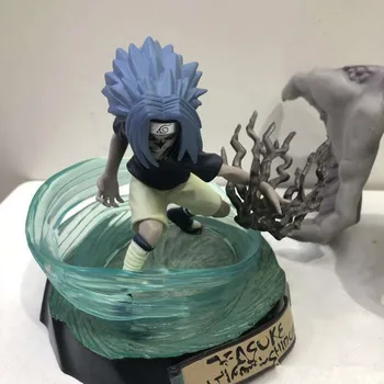 Uchiha Sasuke VS Naruto Susanoo Modrá Nirvana Thunder Prekliatie Druhou Formou PVC Akcie Obrázok Zber Model Hračka 16 cm