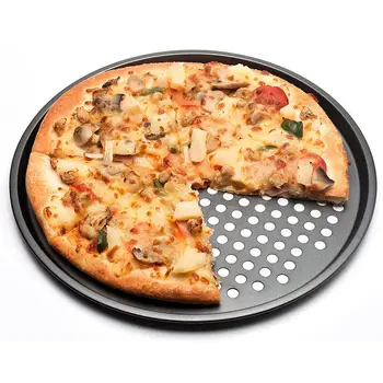 Uhlíkovej Ocele Teflónové Pizza Pečenie Pan Zásobník 32 cm Pizza Doska Jedál Držiak na Pečenie Domácej Kuchyni Pečenie Nástroje a Príslušenstvo
